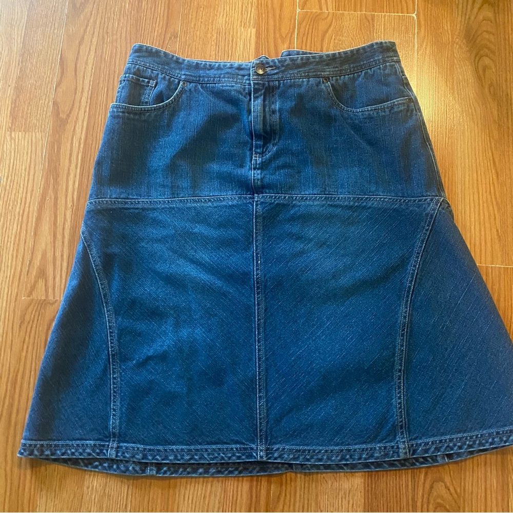 Knee length Denim Skirt, A-Line